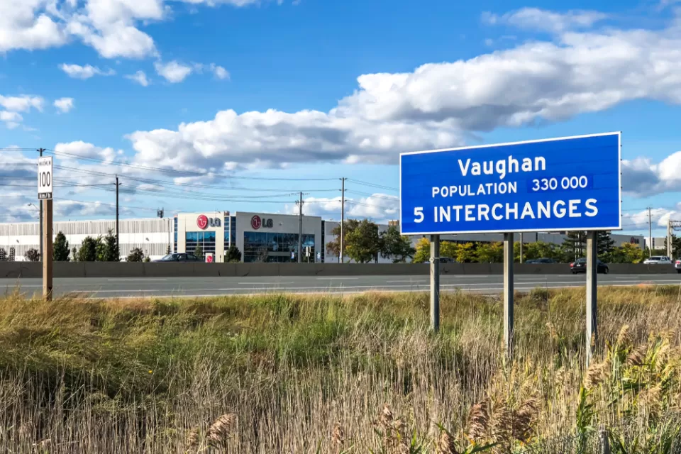 A street sign announcing the city of Vaughan.